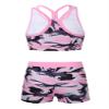 Hedmy Kids Girls 2-Piece Tankini Swimsuit Set Cute Print Swimwear Sport Dance Outfits UPF50+ UV Sun Protection Camouflage Pink 16 Years view 2
