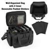 DSLEAF Tactical Gun Range Bag with Pistol Magazine Storage Bag for 4 Handguns and 19 Magazines, Black view 3