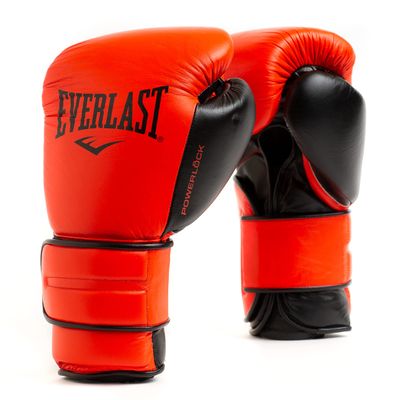 Everlast Powerlock 2 Pro Boxing Gloves | Heavy Bag Gloves | Full Grain Leather | Men & Women | Training & Sparring Gloves | Ventilated Design | 5 Layered Foam Padding | Red, 12 oz