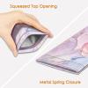 FINTIE Soft Eyeglasses Case with Cleaning Cloth, Portable Squeeze Top Vegan Leather Glasses Pouch, Sunglasses Eyewear Bag, Glittering Marble view 3