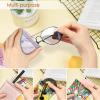 FINTIE Soft Eyeglasses Case with Cleaning Cloth, Portable Squeeze Top Vegan Leather Glasses Pouch, Sunglasses Eyewear Bag, Glittering Marble view 4