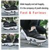 2 in 1 Invisible Deformation Roller Skates for Men, Women, and Kids - Classic Double-Row With 4 Shiny Wheels for Indoor and Outdoor Use view 3