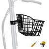 Kid's Bike Basket with a Fixed Holder, Toddler Tiny Tricycle Bicycles Baskets Small Scooter Bike Accessories Kit Bicycles Bells Tools Basket with a Bike Basket Holder Bike Kit for Boys Girls(Black) view 1