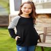 SELINK Girl's Casual Big Kids Long Sleeve Striped Color Block Casual Tees with Pockets Black M view 3