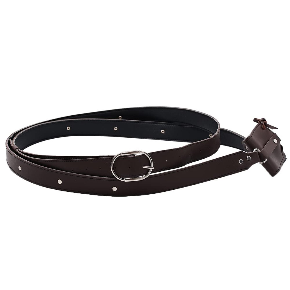 BLESSUME Medieval Knight Belt with Sword Frog Holster Rapier Scabbard Holder 1pc (Dark Brown 4)