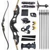 Black Hunter Recurve Bows Bow and Arrow for Adults Hunting Bow Archery Bow Longbow 60" 20-55 lbs Right Hand Aluminium Alloy Riser with Mixed Carbon Arrows for Outdoor Shooting Competition (35 lbs) view 1