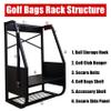 WALMANN Wall Mount Golf Bag Organizer for Garage, Extra Large 2 Golf Bag Stand Golf Equipment and Accessories Storage Rack for Garage Shed Basement view 4