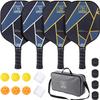 YC DGYCASI Pickleball Paddles Set of 4, USAPA Approved Pickleball Set, 4 Carbon Fiber Pickleball Rackets, 3 Outdoor Balls, 3 Indoor Balls, 4 Replacement Grip, 1 Bag for Women and Men view 1