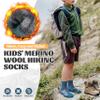 Anlisim Kids Merino Wool Hiking Socks Boys Girls Toddlers Thermal Winter Warm Boot Thick Cushion Snow Ski Gift Stocking Stuffer Socks 6 Pairs (Check, 4-7 Y) view 2