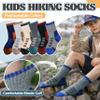 Anlisim Kids Merino Wool Hiking Socks Boys Girls Toddlers Thermal Winter Warm Boot Thick Cushion Snow Ski Gift Stocking Stuffer Socks 6 Pairs (Check, 4-7 Y) view 3