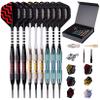 Darts Plastic Tip - Professional Soft Tip Darts Set for Electronic Dartboard 9 Pcs 18 Grams with 50 Extra Tips 9 Shafts 27 Flights Tool Kit Flight Protectors and Gift Case (Blue) view 1