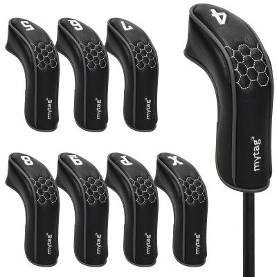 mytag 8PCS Golf Hybrid Iron Headcovers Set Long Hybrid Iron Covers for Cleveland Launcher, Majek MX4, Cobra T Rail, Wilson Launch Pad, Tour Edge (1set of 8pcs(4,5,6,7,8,9,P,X))