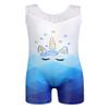 Belovance Leotards for Girls Gymnastics Unicorn Athletic Dance Wear Shiny Rainbow Blue Hotpink (White Blue, 9-10 Years) view 1