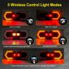 Antfire 4 Pcs Bike Tail Light with Turn Signals, USB Rechargeable Bike Turn Signals Front and Rear Bright LED Safety Warning, Wireless Remote Control Waterproof Bicycle Turn Signals Light for Ebike view 3