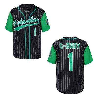 Kekambas Youth Dewayne Warren Jarius 'G-Baby' Jerseys Evans 1 Hardball Movie Kids Baseball Jersey Stitched Black Size S