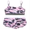 TiaoBug Kids Girls Two-Piece Swimsuit Dance Sports Outfits Crop Top and Shorts Activewear Sets Gym Yoga Workout Outfits Camo Pink 8 Years view 4