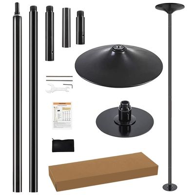 PRIORMAN Dance Pole Set -Premium Height Adjustable 7.38-8.85ft Portable 45mm Diameter 360Spinning Dancing Pole for Home,200KGS Capacity,Drill-Free Installation with Floor-to-Ceiling Stability-Black