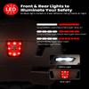 ILM Adult Bike Helmet with USB Rechargeable LED Front and Back Light Mountain&Road Bicycle Helmets for Men Women Removable Goggle Cycling Helmet E3-10L(Titanium, Small/Medium) view 2