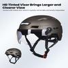 ILM Adult Bike Helmet with USB Rechargeable LED Front and Back Light Mountain&Road Bicycle Helmets for Men Women Removable Goggle Cycling Helmet E3-10L(Titanium, Small/Medium) view 3