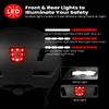 ILM Adult Bike Helmet with USB Rechargeable LED Front and Back Light Mountain&Road Bicycle Helmets for Men Women Removable Goggle Cycling Helmet E3-10L(Matte Black, Large/X-Large) view 2