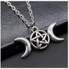 2Pcs Antique Silver Color 30x16mm Moon Goddess Star Charms Pendant Necklace view 3