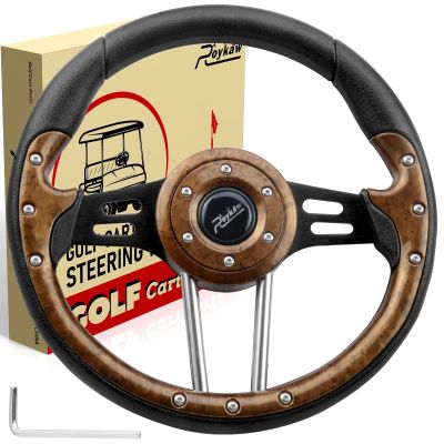 Roykaw Golf Cart Universal Steering Wheel Compatible with EZGO RXV TXT, Club Car DS Precedent Tempo, Yamaha G29 Drive Drive 2,Universal Design for Most Golf Cart