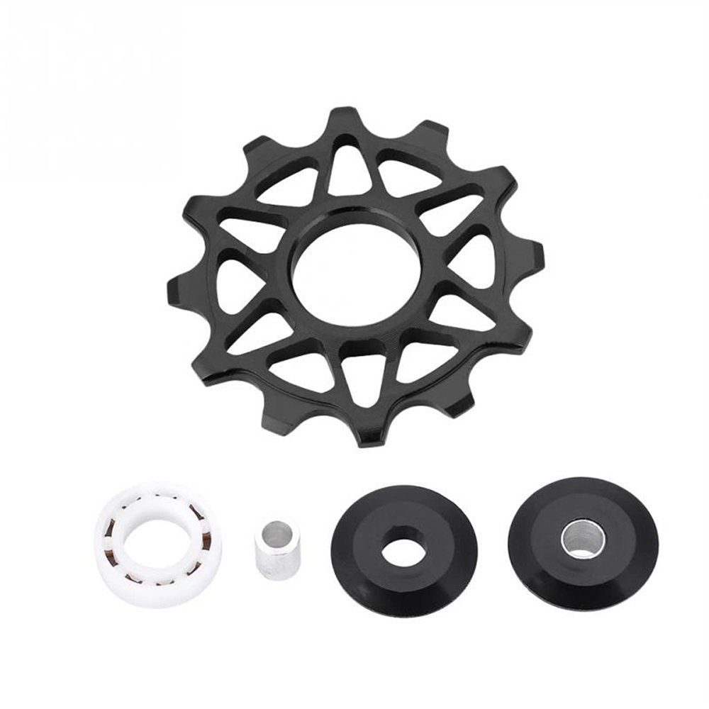 Bicycle Accessories 12T Bicycle Rear 8/9/10/11 Speed Mountain Road Bike Guide Wheel Bicycle Accessories Bike Parts (Color : Black)