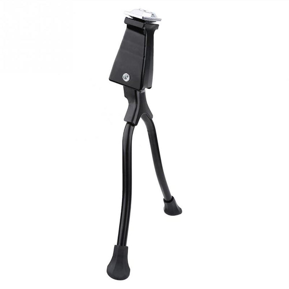 Bicycle Accessories Mountain Bike Foot Stand Road Bicycle Support Cycling Rear Parking Rack Bicycle Double Leg Mount Stand Bicycle Kickstand Bike Parts (Color : Black)