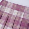 easyforever Kids Girls Plaid Pleated Skirts High Waist Knee Length A-Line Mini Skirt Scooter Skirt School Uniform Pink 5-6 Years view 4