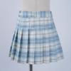 easyforever Kids Girls Plaid Pleated Skirts High Waist Knee Length A-Line Mini Skirt Scooter Skirt School Uniform Sky Blue 5-6 Years view 2