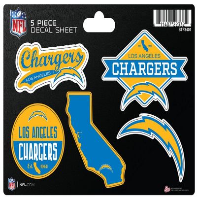 NFL Los Angeles Chargers 5-Piece Die-Cut Decal Sheet