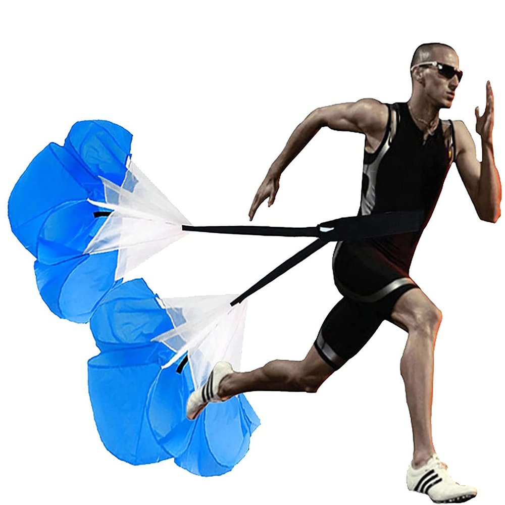 Resistance Parachute Running Speed Training, Speed Chute with Carry Bag, Resistance Running Parachute for Football Training Kids Youth and Adults(Color:Blue)