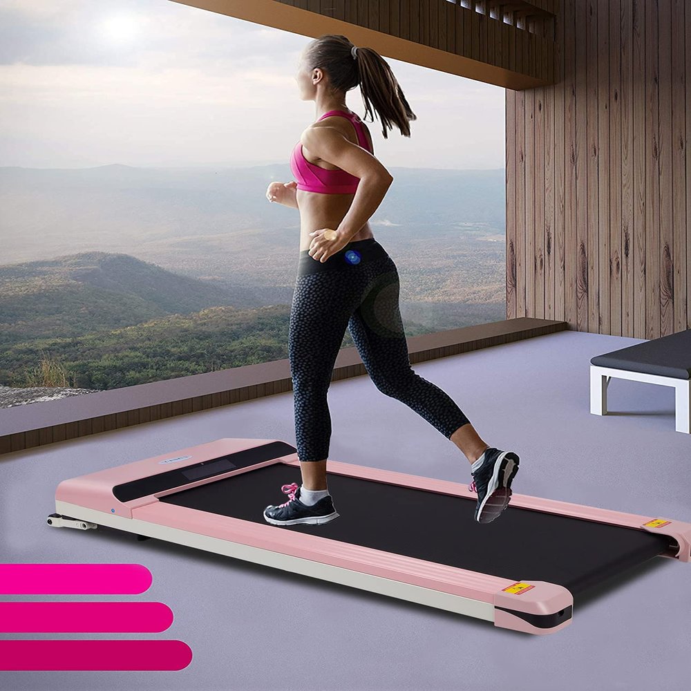 Ryride - Treadmill, Foldable Treadmill, Home and Office Under Table Treadmill, Low Noise and Sports Applications for Small Spaces (Pink)