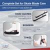 CRS Cross Ice Skate Guards, Soakers and Towel Gift Set. One Piece Adjustable Guard Design and Soft Skate Blade Cover Accessories for Ice Skating. No Assembly Required (Biellmann Black, Small) view 2