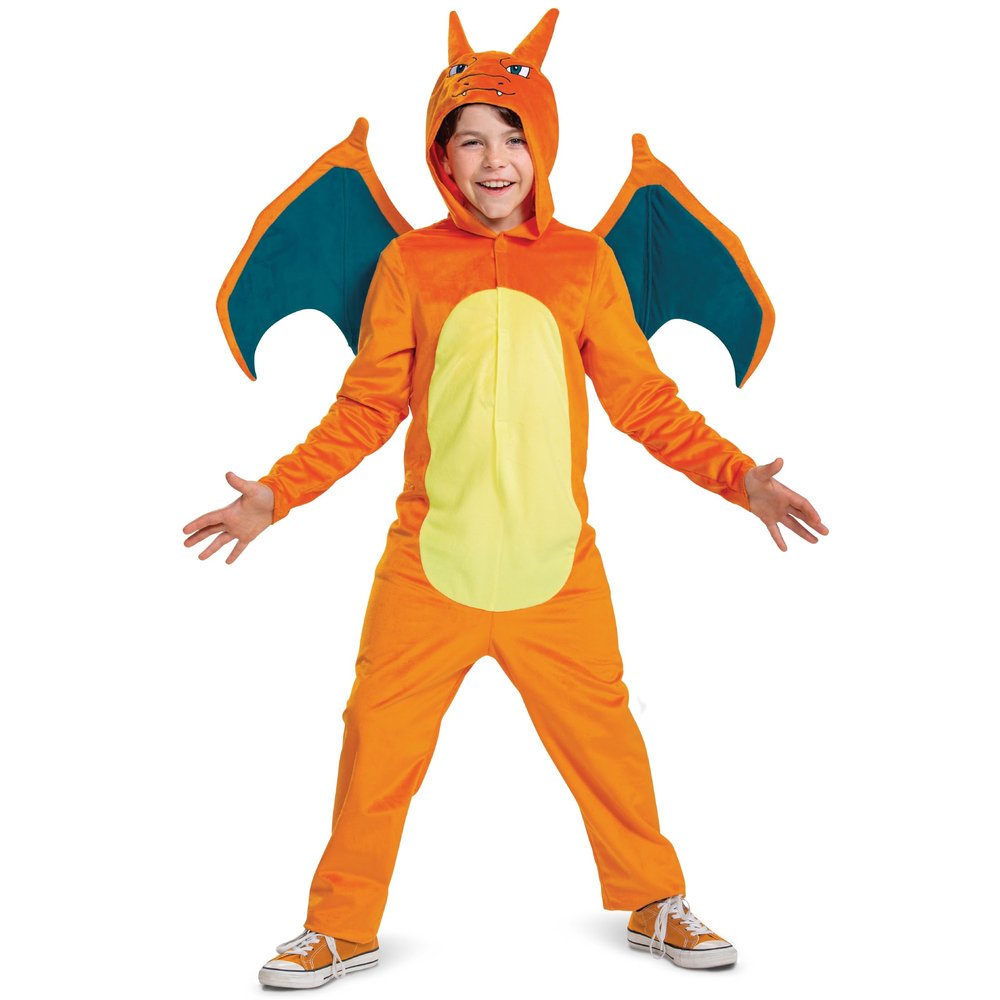 Disguise Pokemon Charizard Costume, Official Pokemon Costume for Kids, Medium (7-8)