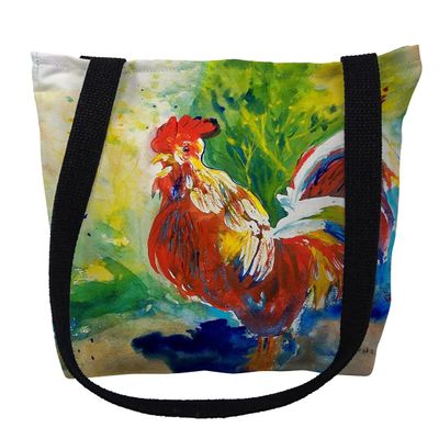Betsydrake TY144G 18 x 18 in. Red Rooster Tote Bag - Large