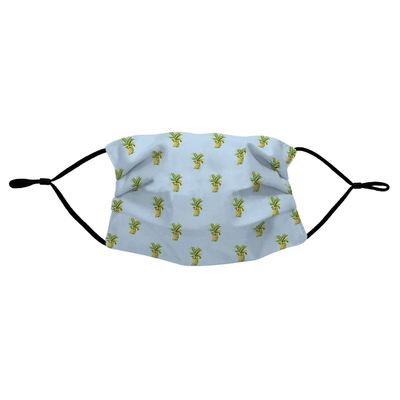 Betsydrake MA400B Tiled Pineapple Blue Face Mask