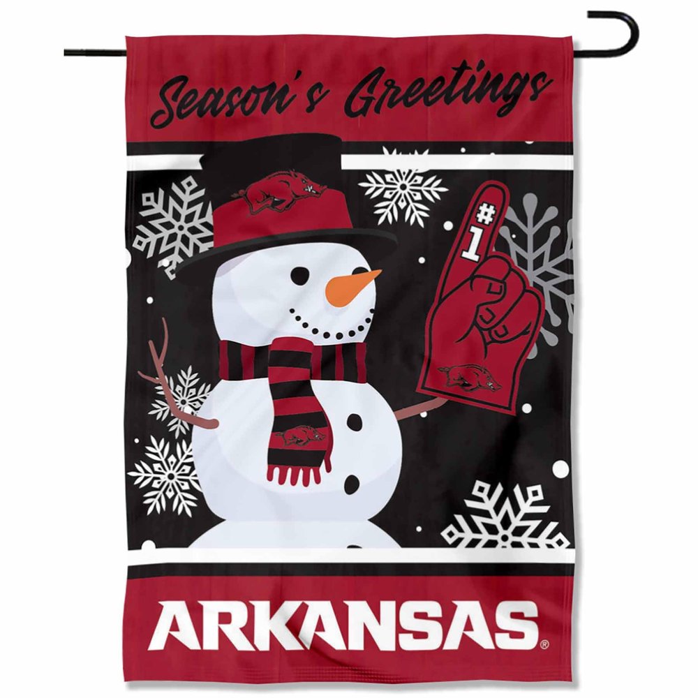 Arkansas Razorbacks Holiday Winter Snow Garden Banner Flag