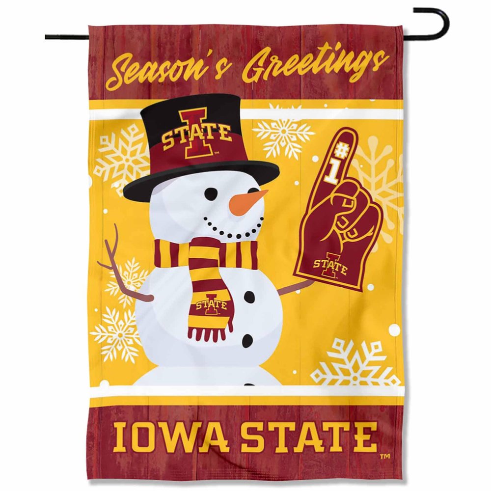 Iowa State Cyclones Holiday Winter Snow Garden Banner Flag