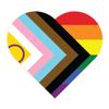Applicable Pun Heart Intersex Inclusive Progress Pride Flag LGBTQIA POC Transgender Flag - Vinyl Decal Sticker 2 inch (2 Pack) view 1