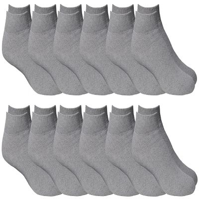 12 Pairs of Cheap Lightweight Low Cut Ankle Socks for Men, Black and White Bulk Sock Deal, Size 10-13