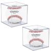 2 Pack Baseball Display Case, UV Protected Acrylic Boxes for Display,Clear Display Case Baseball Cube Memorabilia Showcase Autograph Ball Protector view 1