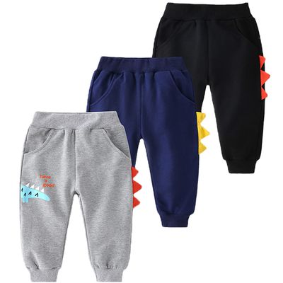 EISHOW Toddler Boys Girls Cotton Sweatpant Jogger Pants Cartoon Dinosaur Active Sports Leggings for Kids 2-7 Years Old