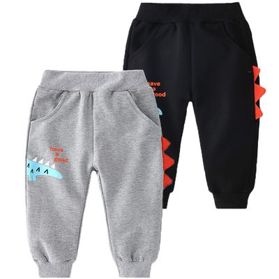 EISHOW Toddler Boys Girls Cotton Sweatpant Jogger Pants Cartoon Dinosaur Active Sports Leggings for Kids 2-7 Years Old