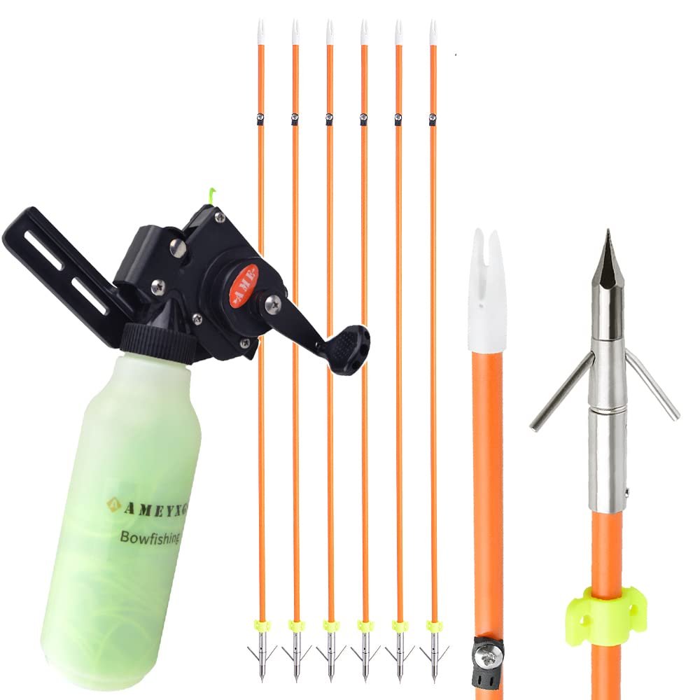 ZSHJGJR Archery Bowfishing Reel Spincast Reel Bowfishing Tool with 40m Fishing Rope Fishing Arrows Kit for Compound Recurve Bow Fishing Hunting Accessory
