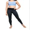 Casa Zeta-Jones Womens Power Mesh Ruched Waist Legging CZJ254 (Black, Large) view 1