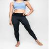 Casa Zeta-Jones Womens Power Mesh Ruched Waist Legging CZJ254 (Black, Large) view 2