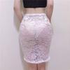 LiiYii Womens Transparent Lace Skirts Bodycon Pencil Skirts Flower Pattern Lace Skirts Nightwear White One Size view 2