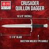 Honshu Crusader Quillon Dagger with Sheath - Razor-Sharp 1060 Carbon Steel Blade, Injection-Molded TPR Handle, Cast Steel Handguard and Pommel - Back-Up Defense for Modern Warriors - Length 18 5/8 view 2