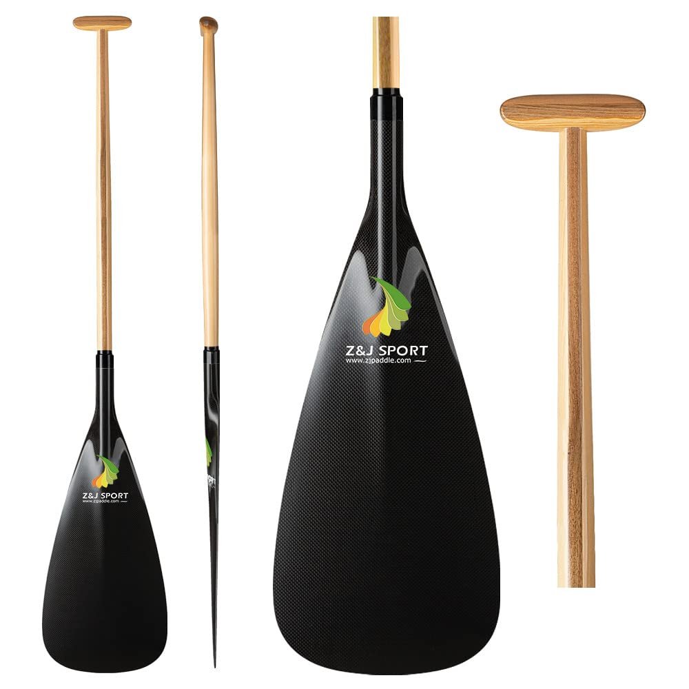 Z&J SPORT Outrigger Canoe Paddle Steering Paddle, Hybrid OC Paddle for Steering Outrigger Canoe, Waka AMA, vaa (Hybrid,52")